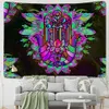 Indian Buddha Staty Meditation Chakra Tapestry Vägg Hängande Mandala Psychedelic Yoga Carpet Boho Juldekorationer 2021