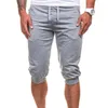 Pantalones de hombre Hombres Gimnasio Pantalones cortos de verano Joggers Correr Bolsillo con cordones Hlaf Cintura elástica Pantalones de chándal informales