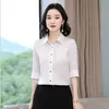 Mode coréenne SATIN boutonné chemise femmes à manches longues col rabattu grande taille XXXL dames hauts 210531