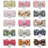 Hårtillbehör DIY Big Bow Flower Print Tyg Huvudband för Barn Barn Breda Turban Girls Head Band Hairband Barn Huvudbonader