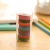 10 Pcs/box Rainbow Solid Color Japanese Masking Washi Sticky Paper Tape Adhesive Printing DIY Scrapbooking Deco Washi Tape Lot