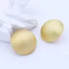 Stud 3CM Fashion Gold Color Matte Metal Button Earrings Minimalist Round Coin For Women Party Weddings Jewelry Gift