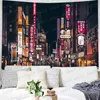 Tapestries Japan Tokyo Street Night View Japanese Culture Tapestry Cityscape Art Wall Hanging For Living Room Bedroom Home Decor