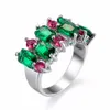Adatti ad anello in zircone AAA CZ multi colore strass di cristallo 925 anelli di nozze al dettaglio all'ingrosso di gioielli in argento sterling per le donne
