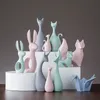 Nordic Ceramic Animal Crafts Ornaments Elephant Cat Deer Miniatuur Figurines Leuke Woondecoratie Accessoires voor Woonkamer C0220