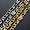 HIPHOP 12mm Dikke Cubaanse Iced Out Copper AAA Cubic Zirconia Stone 14K Real Gold Plating Chain Link Armband voor Mannen Sieraden Geschenken X0509