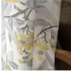 Vorhang Vorhänge American Country Druck Grau Gelb Blume Vogel Design Verdunkelungsvorhänge Für Wohnzimmer Baumwolle Leinen Schlafzimmer Stoff #5