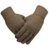 Luvas de malha dos homens inverno outono masculino tela sensível luvas de alta qualidade mais veludo fino sólido mitenes mittens negócios 316 x2