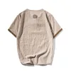 Ankomst Kortärmad Mens T Shirts Solid Färg Kinesisk Stil O-Neck Tee Casual Bomull Linne Toppar Stora T-shirt 210601