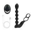 Anal Toys 10 Speed ​​Dualuse Vibration Buplug Intelligent uppvärmning Remote Control Cock Ring Prostate Massager bär pärlor Sex9480330