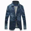 Men039s garnitury Blazers 2021 Spring Mash Man Men Blazer Trend Dians Casual Suit Kurtka Slim Fit Denim5617650