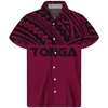 Mäns Casual Shirts Hycool Tonga Tattoo Skriv ut Navy Blå Vintage Short Sleeve Men Skjorta Button Up Oversize Hawaiian Beach Anpassad Mens