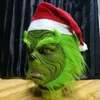 Grappige geek stal kerstcosplay feestmasker Santa Xmas vol hoofd latex masker verder volwassen kostuummasker rekwisieten 200929