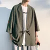 Мужские повседневные рубашки рубашки 2022 лето 7/3 рукав Daopao Cardigan Thin Style Fashion