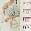 Colorful Chain Bag Women Small Square Bag Flash Ladies Shoulder Bag Transparent Jelly Mobile Phone Bags Coin Purse