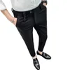 Fashion Embroidery Business Dress Pants Men Formal Office Social Suit Pants Casual Slim Fit Nightclub Party Streetwear Trousers 210527