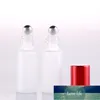 Rouleau de verre dépoli de voyage de 5ML, bouteille de parfum pour huiles essentielles, flacon cosmétique vide avec perles en acier, vente en gros