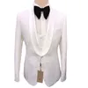 Män passar höst Nytt märke Mode Print Högkvalitativ Boutique Groom Casual Slim Fit 3 st Set Wedding Party Dress Prom Tuxedo X0608