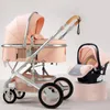 Baby Strollers# High Designer Landscape 3 in 1 with Car Seat and Luxury Infant Set Born Trolley Suit Brand Value for Money breathable