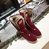 Toppkvalitetsklassik Vinter Snö Stövlar Real Fur Furry Slides Suede Läder Vattentät Varm Knä Högstart Mode Booties Stor storlek 35-42