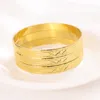 4 pcs 24k Gold Bangle para Mulheres Gold Dubai Noiva Noiva Pulseira Etiópia África Pulseira Árabe Jóias Ouro Charme Pulseira Q0717