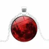Nouveau sang rouge lune pendentif collier nébuleuse astrologie gothique galaxie espace extérieur hommes femmes verre Cabochon bijoux cadeaux Y03011141919