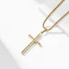 Hanger Kettingen Design Hip Hop Crystal Cross Ketting voor Mannen Iced Out Ketting Zirkoon Charm Religion Sieraden Gift