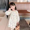 Gooporson Spring Kids Flower Dress Off The Shoulder Long Sleeve Princess Dress Korean Fashion Little Girls Costume Fall Outfits 210715