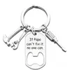 20pcs Stainless Steel Keychain Bar Tools Mini Botter Opener Dad Grandpa Daddy Pendant Party Favor Creative Hammer Screwdriver Wrench Tool Key Chain Car Decoration