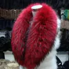 Scarves 2021 Real Raccoon Fur Collar Warm Women Winter Blue Natural Fashion Neck Warmer Femme8481972