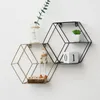 Round / Hexagon Storage Racks Hanging Decor Box Flower Pot House Rack Wall Book Figurines Display Craft Shelves