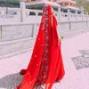 Yosimi Red Long女性のドレス砂漠の旅行夏のフィットとフレアマキシアンクルの長さの包帯帝国パーティーES 210604