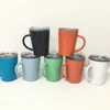 8 färger 8oz Kaffe Kopp Tumbler med handtag Rostfritt stålisolerade vakuumflaskor Thermos Double Beer Milk Cup för att dricka