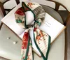 2021 vintage fin smal lång silke kvinnlig dekorativ spetsig halsduk bindande väska hårbälte