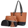 HBP femmes sacs 3pcs / set sacs à main en cuir pu fourre-tout bandoulière épaule de haute qualité sac à main avec portefeuille