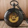 Steampunk Hollow Transparent Glas Automatiska Mekaniska Klockor Män Omslag Relogio Feminino Pocket Watch Relojes de Bolsillo