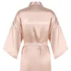 Sexy Champagne peignoir mariée satin-soie robe femmes fête de mariage sœur équipe mère mariée demoiselle d'honneur mariage robes courtes 210901