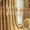 Curtain & Drapes Light Luxury Blue High Grade Modern Chinese Precision Living Room Bedroom Cotton Linen Shading