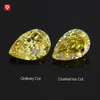 GIGAJEWE Vivid yellow Color Pear cut VVS1 moissanite diamond 5x8mm-10x14mm for jewelry making