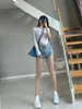 Frauen Shorts WOMENGAGA Hohe Taille Booty Schwarz Sommer Mädchen Super Koreanische Sexy Frauen Denim Mini Kurze Feminino Strapon 59JZ