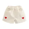 Summer Fashion Teenager Children Blue White Remody Little Kids Girls Shorts per 2 3 4 6 8 10 12 anni Baby 210529