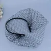 JM06 Weißer schwarzer Stirnbandschleier für Brautkristall Vogelkäfig Gesichtsnetz Maske Bling Weiß Diamante Haare Haop Stirnband Schleier Gesichtsschleier Q0818