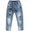 Pantalons pour garçons Printemps Automne Ripped Hole Jeans Taille élastique Enfants Pantalons longs Denim Enfants Vêtements Teen Boy Casual Pencil Pant G1220