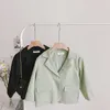 Estilo coreano meninas moda cor sólida cor jaquetas soltas casuais all-match casacos crianças outwears 210708