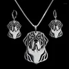 Earrings & Necklace Women St. Bernard Jewelry Set Lovers Pet Dog