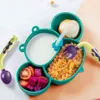 Baby Large Capacity Bowl Baby Silicone Divided Dinner Plates Children Cute Dinner Dishes Fork Spoons Tableware LB811 G1210