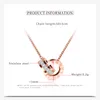 Titanium Steel CZ Zircon Double Circle Love Roman Normals Pendant Necklace Women Wedding Fashion Street Jewelry8579550