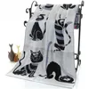 Милая кошка хлопчатобумажная марля мультфильм взрослый ванна полотенце дома текстиль большого полотенца халат для кемпинга спортивное пляжное полотенце дети одеяло Y200428