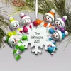 Julprydnader Dekorationer Karantän Survivor Harts Ornament Creative Toys Tree Decor för Mask Snowman Hand Sanited Family5002814