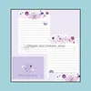 Geschenkverpackungsparty liefert festliche 9 -PCsSet 3 -Umschläge 6 Buchstabenpapiere Katzenplanet Blumen Schreiben Papierumschläge Set S6935626